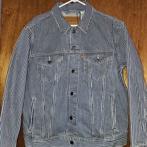 Men's Levi's Relaxed Trucker Jacket Denim Pinstripes - Small